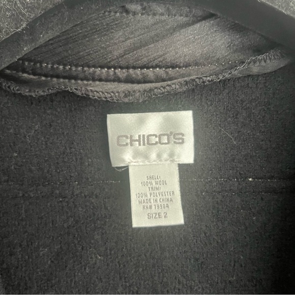 Chicos Vintage 100% Wool Button Front Mock Neck Jacket Size Large - Picture 11 of 11